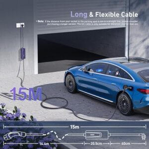 Electric Car Charger Adapter to 3Pin Plug Home Portable Charging Cable with Carry Bag