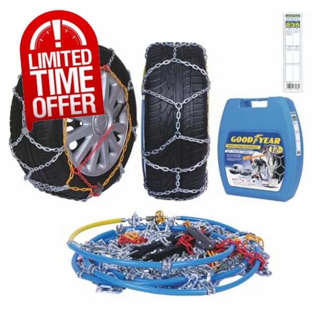 Goodyear 77933 Good Year 77933-12 mm Passenger Car snow chains - TUV and ONORM approved - size 235. Suitable for SUV