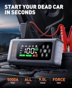 Car Battery Booster Jump Starter for 12V Vehicle(Up to All Gas/9L Diesel)