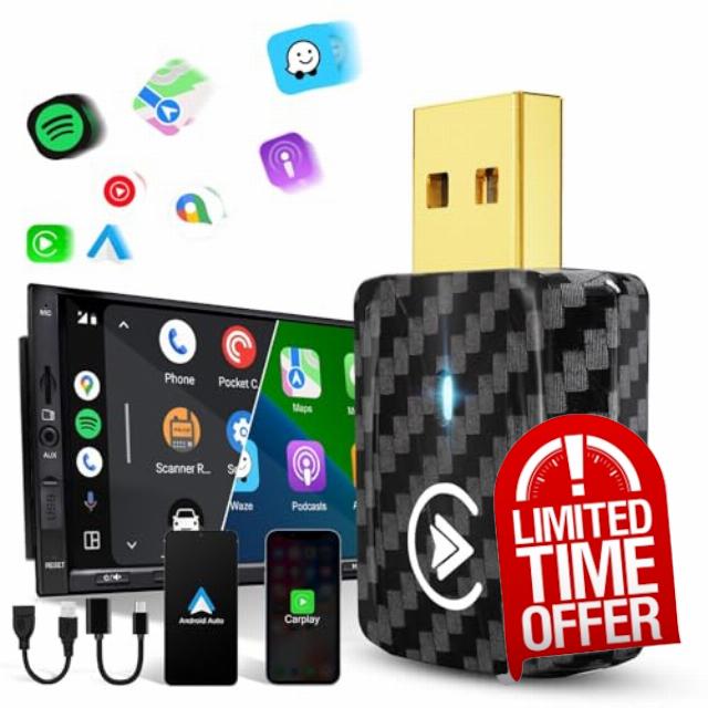 MSXTTLY Wireless Carplay Adapter Android Auto Wireless Adapter U2AC-01 2025 Upgrade to wireless CarPlay/Android Auto USB-C/A 5GHz WiFi