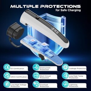 3kW [8/10/13A] Electric Car Charger for EVs and PHEVs with Storage Bag(White 7.5M)