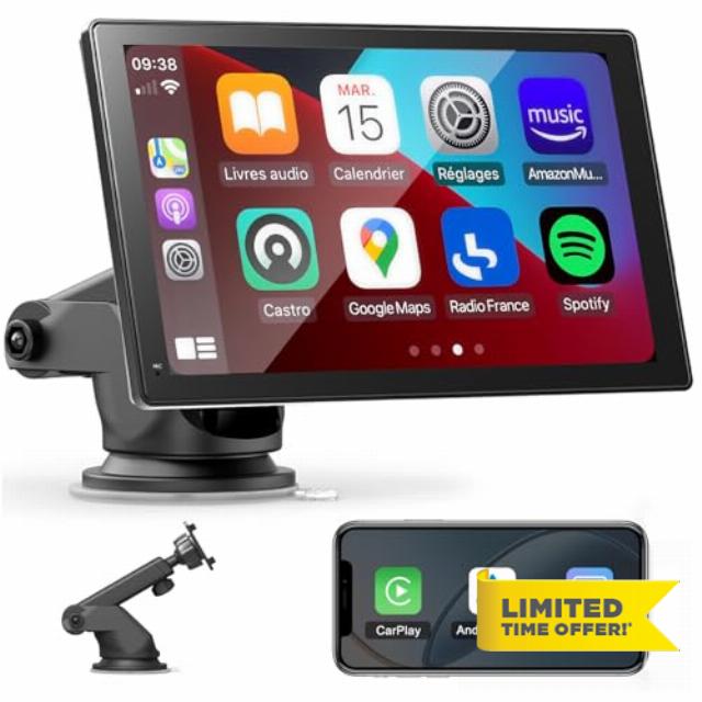 Portable Car Stereo with Wireless Apple CarPlay & Android Auto