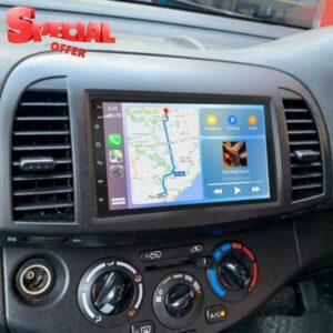 2+32GB Car Stereo Radio for Nissan Micra 2002-2009 Double Din Head Unit Radio for Wireless Carplay Android Auto GPS Navigation 7 Inch WiFi Bluetooth FM SWC Mirror link