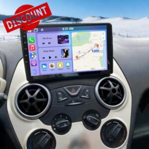4+64G Android 14 Car Stereo for Ford Ka 2008-2014 Touch Screen 2 Din 9 Inch Car Radio Receiver w/Wireless Carplay Android Auto GPS Navi Bluetooth BT SWC Backup Camera