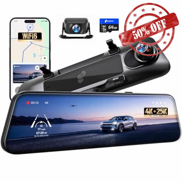 Pelsee S12 Native 4K +2.5K Mirror Dash Cam