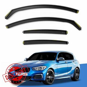 EdgeVisors Wind Deflectors for BMW 1 Series F20 5 Door Hatchback (2011-2019) 4pc Set | In-Channel Rain Guards & Accessories