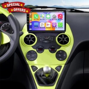 4+64G Car Stereo for Ford Ka 2008-2014 Car Radio Android Wireless Carplay Android Auto GPS Navigation 9in with Bluetooth Wifi FM RDS Sat Navi SWC Mirror Link Split Screen + AHD Camera/Mic
