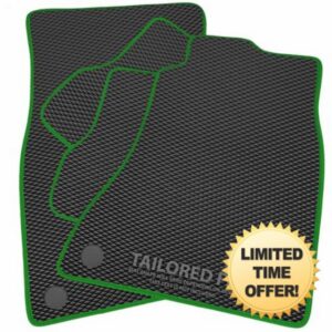 Rubber Car Mats for MG ZS Hybrid (2024 -) Exclusive Diamond Rubber with Green Ribbed Trim [2926]
