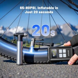 Max 150 PSI Portable BicycleTire Pump with Auto Stop