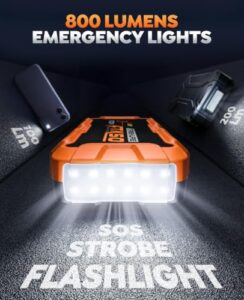 Battery Booster with Jump Leads (Orange)