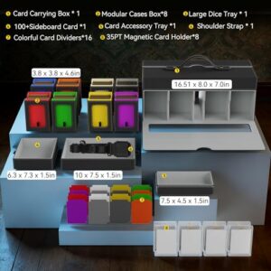 Holds 1000+ Sleeved Cards with 35Pack Magnetic Card Holders for Tcg