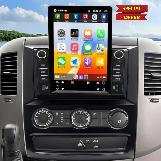 Car Stereo for Mercedes Benz Sprinter 2007-2018 Car Radio Double Din Android 14 Head Unit with CarPlay Android Auto Sat Nav 10 Inch HD Touch Screen GPS WiFi FM RDS Bluetooth SWC Backup Camera