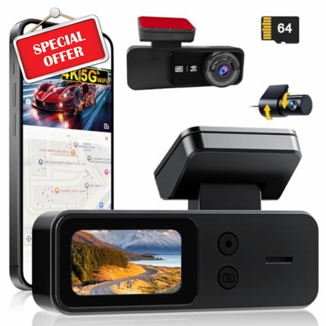 Dash Cam Front and Rear 4K+2K