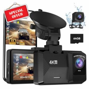 ORSKEY Dash Cam Front and Rear Built-in 5GHz WiFi
