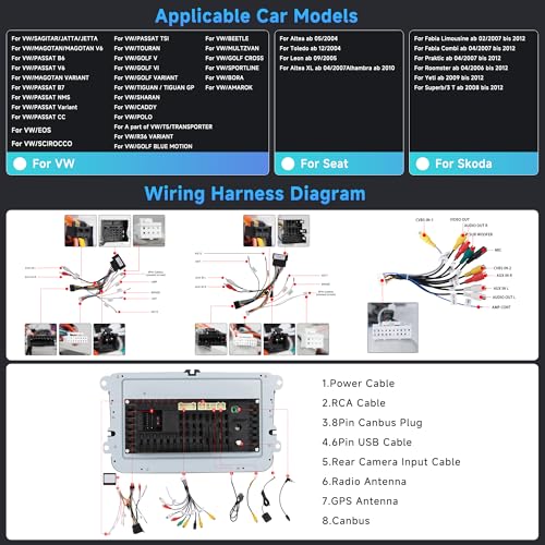 7 Inch Touchscreen Bluetooth FM RDS GPS WiFi EQ USB Backup Camera