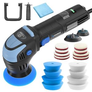 2inch/ 3inch Mini Polisher 750W with 12mm Random Orbital-Car Polishers and Buffers with 16pcs Trapezoidal Polisher Pads