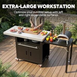 Large Work Surface Prep Table for Pizza Oven & Outdoor Kitchen