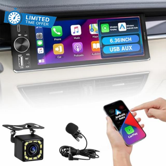 Single Din Bluetooth Car Stereo Compatible with CarPlay Android Auto