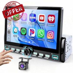 Hikity Single Din Car Stereo Wireless Carplay Android Auto Radio