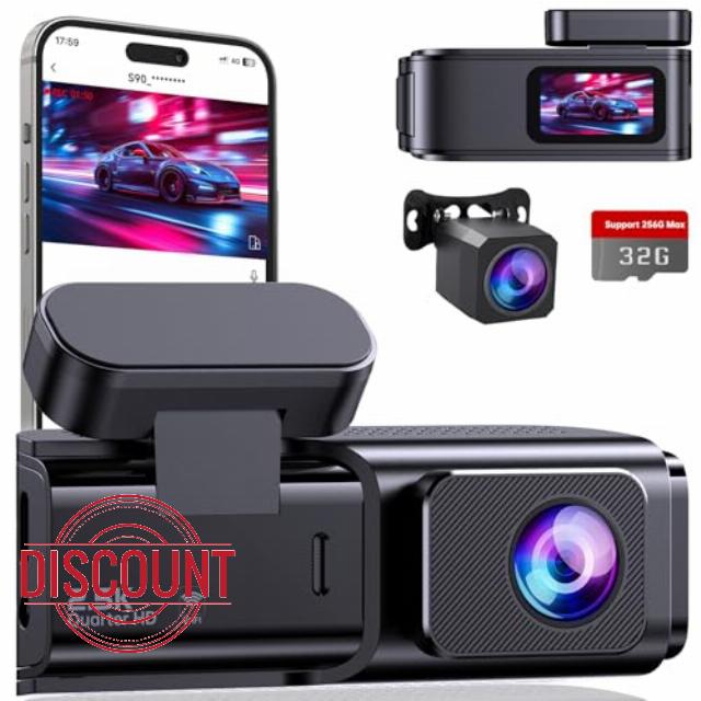 Dash Cam Front and Rear 2.5K+1080P