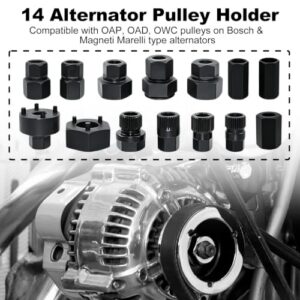 Generator Freewheel Pulleys Star Spline Socket Bit with 33 Teeth Compatible with VW Audi Vag Fiat (Black)