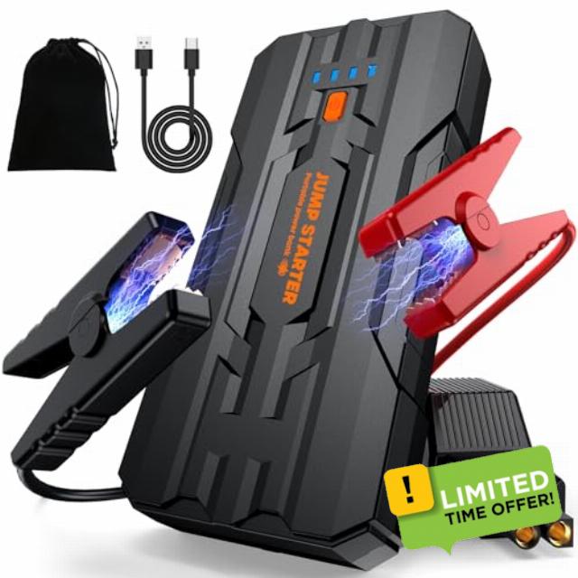 JDMCAR Jump Starter Power Pack - 4000A Portable Car Battery Booster Jump Starter for 12V Vehicles and Motorcycles