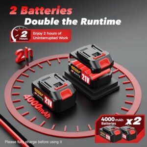 2 x 21V 4000mAh | Orbital Buffer with 8 Variable Speeds