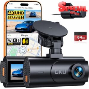 GKU 4K Dash Cam Front and Rear