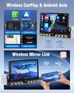 7 Inch Car Play Touch Screen with Bluetooth GPS Navigation Mirror Link Backup Camera FM SWC USB Physical Buttons