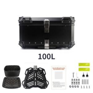 Dustproof & Waterproof Aluminum Alloy Motorcycle Top Case Tail Box with Universal Bracket for Stowing Helmets and Luggage