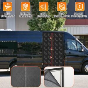 Magnetic RV Thermal Door Cover for Side Door of Mercedes Sprinter(Mid/High Roof) VW Crafter (High/Super High Roof) 83 * 59 inches