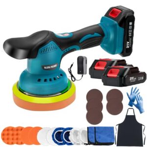 6IN Car Buffer Polisher with 8 Variable Speed 2800-5500RPM & 21PCS Attachments