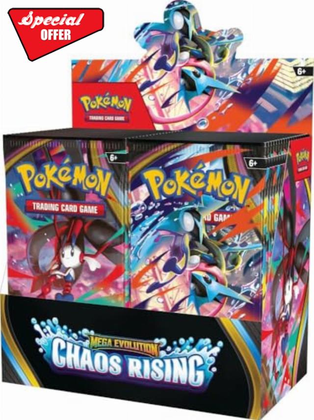 Pokémon TCG: Mega Evolution—Chaos Rising Booster Display