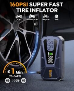 Car Jump Starter with Auto-Shutoff Tire Inflator
