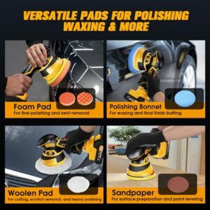 18 pcs assorted polishing pads for car detailing-Yellow