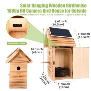 2.4G WiFi & App Notify 160° Wide Wireless，Wood BirdHouse(Dark)
