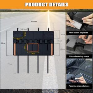 Anti-Sway Straps & 2 Tool Pockets Tailgate Bike Rack 135 x 83 cm