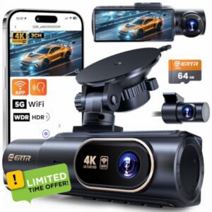 3 Channel 4K Dash Cam Front and Rear