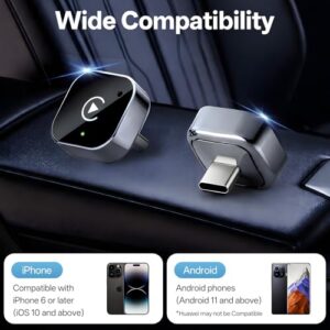 Wired to Wireless Dongle | Plug & Play Compatible with iPhone & Android Smartphones.