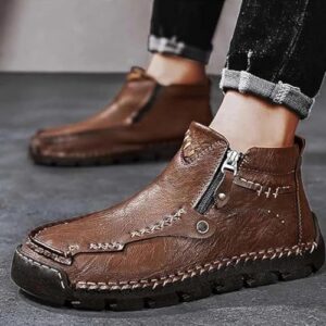 Step The Top Wide Toe Motorcycle Shoes for Men