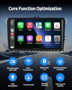 Android 15 Car Radio for VW Golf 5 6 Polo Touran B7 EOS Tiguan Seat Skoda with Bluetooth GPS RDS Navi FM AM SWC Rearview Camera