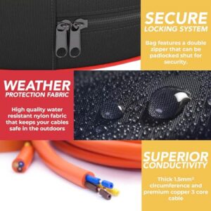 250V UK Plug) & Water Resistant Cable Storage Bag - for Caravan/Motorhome