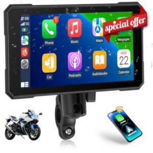 CAMECHO Motorcycle Carplay Screen with Wireless Android Auto