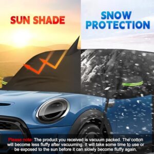 Half Garage UV Resistant Half Car Cover with Antenna Holes Dustproof Snowproof Outdoor Indoo