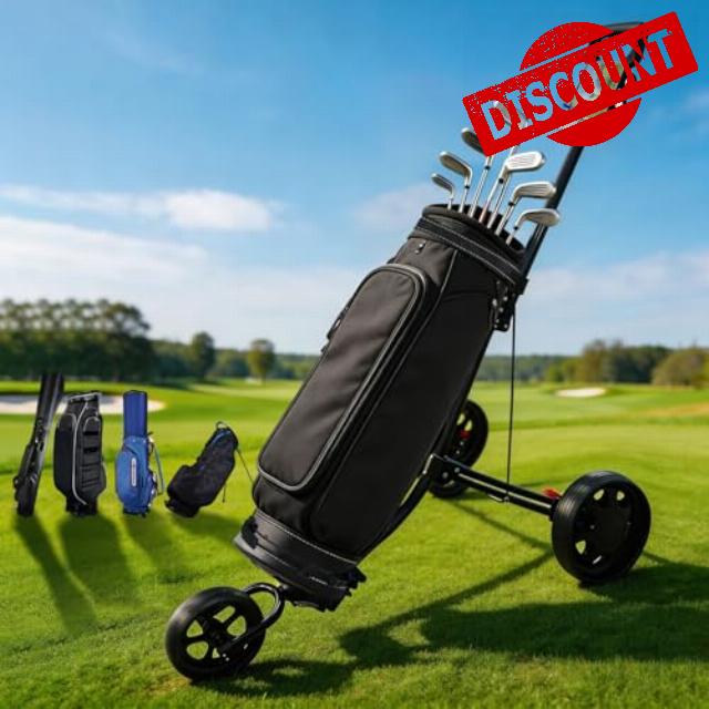 Golf Trolley 3 Wheel: Golf Trolleys Foldable Lightweight Aluminium with Non-Slip Handle