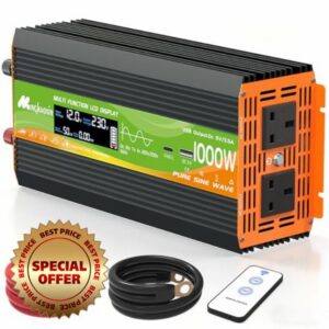 1000W Pure Sine Wave Inverter，12V to 230v 240v Car Converter Power Inverter with USB Ports