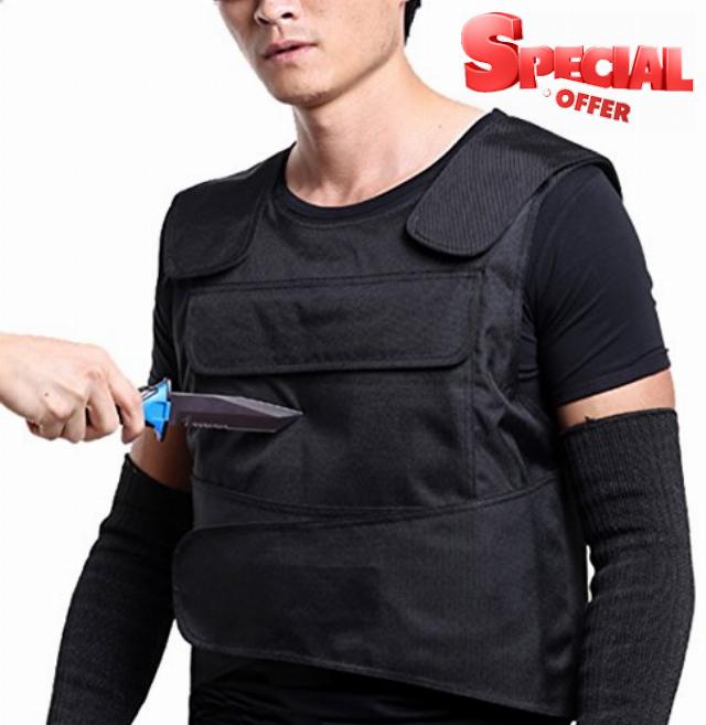 YD Body Anti Knife Stab Front and Back Proof Concealed Vest - Free Knife Proof Cut Resistant Work Gloves (Protection Vest)