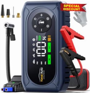 YaberAuto Jump Starter Power Pack 6500A with Air Compressor 150PSI