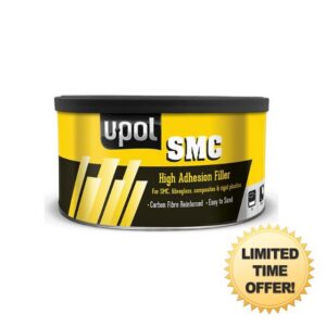 U POL SMC Easy Sand Filler & Adhesive White 1.1L | High Adhesion Polyester Filler for SMC Fibreglass & Rigid Plastics | Smooth Finish Two-Component Repair Paste