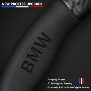 Premium Napaa Leather&Carbon Fiber Texture Steering Wheel Cover